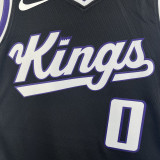 23-24 Kings MONK #0 Black Top Quality Hot Pressing NBA Jersey