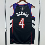24-25 Raptors BARNES #4 Purple Retro Top Quality Hot Pressing NBA Jersey