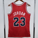 1984-85 BULLS JORDAN #23 Red Retro Top Quality Hot Pressing NBA Jersey(圆领）