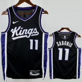 23-24 Kings SABONIS #11 Black Top Quality Hot Pressing NBA Jersey