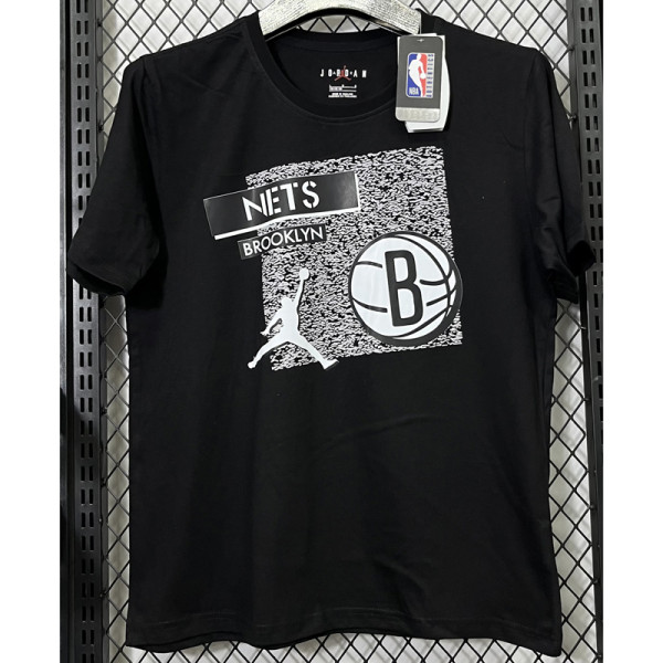 T198 Nets Jordan Black High Quality Casual T-Shirt