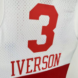 2003-04 76ERS IVERSON #3 White Red Retro Top Quality Hot Pressing NBA Jersey