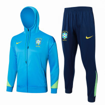 24-25 Brazil Lake blue Hoodie Jacket Tracksuit #F560