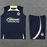24-25 Club America Dark Blue Tank top and shorts suit