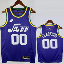 23-24 JAZZ CLARKSON #00 purple Top Quality Top Quality Hot Pressing NBA Jersey (Retro Logo)