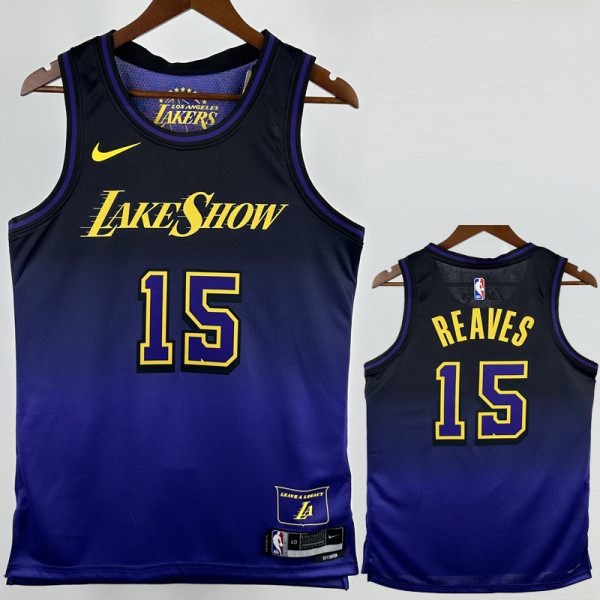 24-25 LAKERS REAVES #15 Royal blue City Edition Top Quality Hot Pressing NBA Jersey
