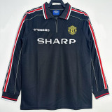 1998-1999 Man Utd Black Long Sleeve Retro Soccer Jersey (长袖)