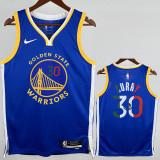 WARRIORS CURRY #30 Blue Top Quality Hot Pressing NBA Jersey (V领)
