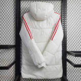 23-24 River Plate White Hooded Cotton Coat Red Edge (红色边) 棉衣