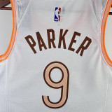 23-24 Sa Spurs PARKER #9 White City Edition Top Quality Hot Pressing NBA Jersey