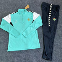 23-24 Real Betis Blue Half Pull Tracksuit (Pants Have Pocket)(半拉链)