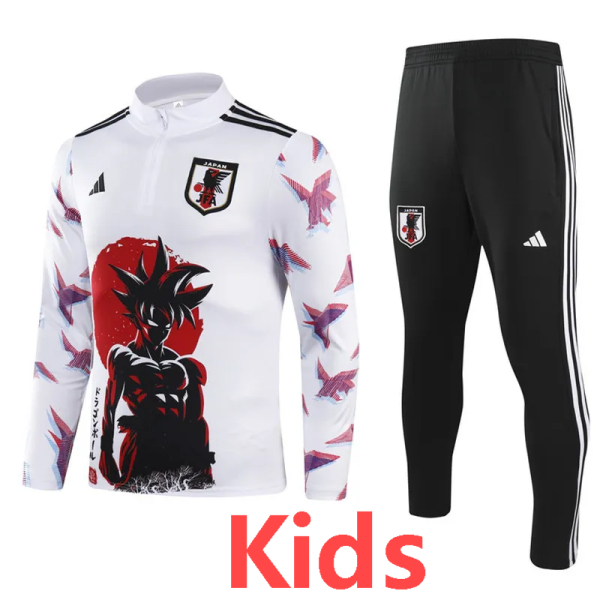 24-25 Japan White Kids Half Pull Tracksuit (半拉链)(悟空)