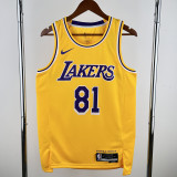 22-23 LAKERS CHAEWON #81 Yellow Top Quality Hot Pressing NBA Jersey(圆领)