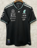 2025 F1 Mercedes Black T-Shirts Racing Suit(圆领)