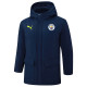 24-25 Man City Royal Blue Hooded Windbreaker Fabric Cotton Coat #G238(白绿标)