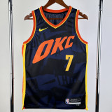 23-24 OKC Thunder HOLMGREN #7 Dark Blue City Edition Top Quality Hot Pressing NBA Jersey
