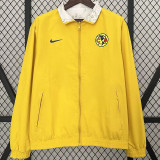 24-25 Club America Yellow & khaki Double Sided Windbreaker (双面风衣)