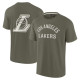 24-25 Lakers LOS ANGELES Army green High Quality Casual T-Shirt