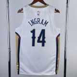 22-23 Pelicans INGRAM #14 White Top Quality Hot Pressing NBA Jersey（V领）