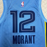 22-23 GRIZZLIES MORANT #12 Blue Top Quality Hot Pressing NBA Jersey (Trapeze Edition)