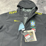 24-25 Brazil Velvet Thickened warm Black Outdoor Jackets #103加绒冲锋衣