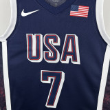 2024 Olympic Game USA DURANT # 7 Dark Blue Basketball Jersey