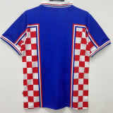 1998 Croatia Away Blue Retro Soccer Jersey