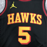 HAWKS MURRAY #5 Black Top Quality Hot Pressing NBA Jersey (Trapeze Edition)