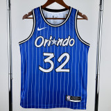 2018-2019 Magic O'NEAL #32 Blue Retro Top Quality Hot Pressing NBA Jersey (条纹)