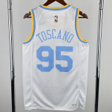 22-23 Lakers TOSCANO #95 White Retro Top Quality Hot Pressing NBA Jersey