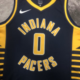22-23 Indiana Pacers HALIBURTON #0 Black Away Top Quality Hot Pressing NBA Jersey