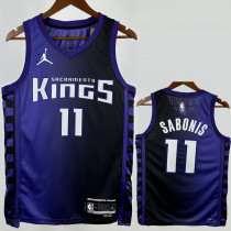 23-24 Kings SABONIS #11 Purple Top Quality Hot Pressing NBA Jersey (Trapeze Edition)飞人版