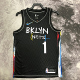 NETS BRIDGES #1 Black Top Quality Hot Pressing NBA Jersey (涂鸦)