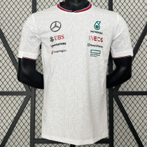 2024 F1 Formula One Mercedes White Racing Suit(圆领)