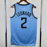 24-25 Clippers LEONARD #2 Blue City Edition Top Quality Hot Pressing NBA Jersey