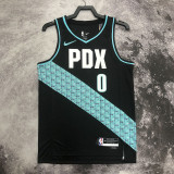 22-23 Trail Blazers LILLARD #0 Black City Edition Top Quality Hot Pressing NBA Jersey