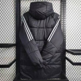 23-24 Flamengo Black Hooded Cotton Coat White Edge (白色边) 棉衣