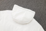 24-25 White Hooded Windbreaker Fabric Cotton Coat #G262光板