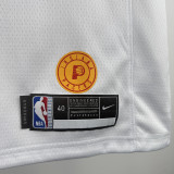 2019-20 Indiana Pacers HALIBURTON #0 White Retro Top Quality Hot Pressing NBA Jersey