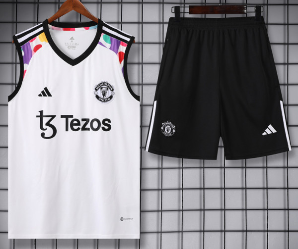 24-25 Man Utd White Tank top and shorts suit