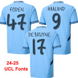 25-26 Man City Home 1:1 Fans Soccer Jersey
