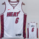 22-23 HEAT JAMES #6 White Top Quality Hot Pressing NBA Jersey (V领）