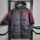 23-24 Spain Black Hooded Cotton Coat Red Edge (红色边) 棉衣
