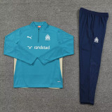 24-25 Marseille Lake blue Half Pull Tracksuit (半拉链)
