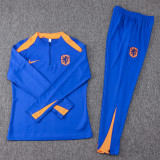 24-25 Netherlands Fancy Blue Half Pull Tracksuit (半拉链)