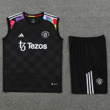 24-25 Man Utd Black Tank top and shorts suit