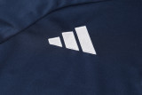 2024 AD Navy blue Kids Half Pull Tracksuit (童装)(半拉链)
