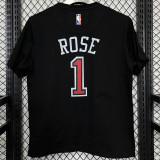 T160 BULLS ROSE #1 Black High Quality Casual T-Shirt