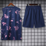 24-25 PSG Dark blue Tank top and shorts suit