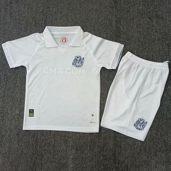 24-25 Marseille White 125th Anniversary Kids Soccer Jersey